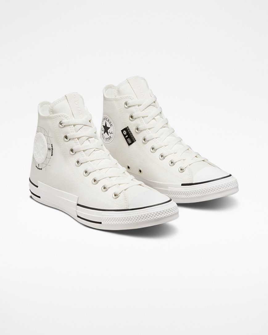 Dámské Boty Vysoké Converse Chuck Taylor All Star Grid Logo Bílé | CZ ROWJ92